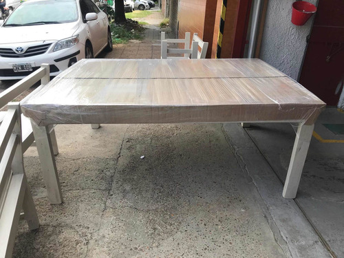 Imagen 1 de 4 de Liquido Mesa Galería 1,5 Mx 2 M+ 4 Bancos Con Respaldo 8 Per