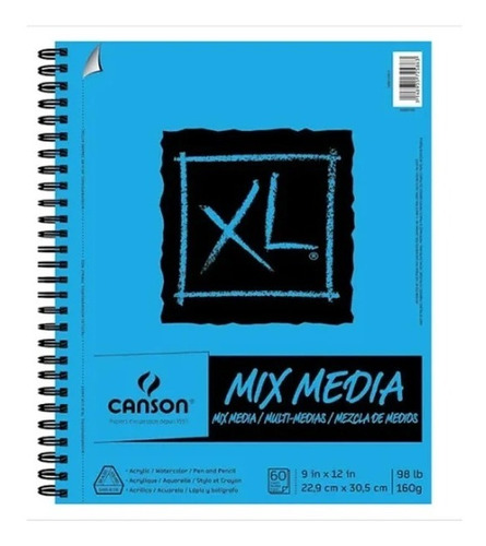 Imagen 1 de 2 de Canson Mix Media Papel Multitécnicas 22.9x30.5ccm 160gms 60h