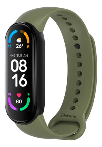 Correa Compatible Xiaomi Mi Band 5 Y 6  Negro Verde Militar