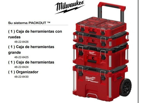 Caja Packout Milwaukee* Carro De Herramientas Modular 4 Caja