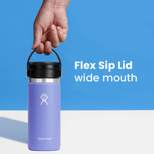 Botella Termica Hydro Flask 473ml/16oz Termo Wide Mouth Tapa Flex Sip Lid Café Bebidas Frío/Caliente Portátil