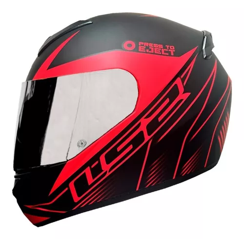 Casco Moto Integral Ls2 352 Zen Negro Rojo Mate