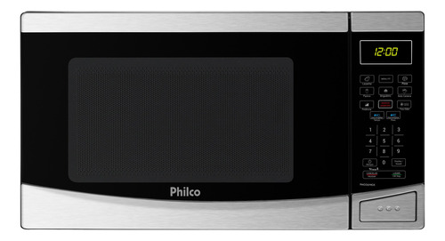 Imagem 1 de 6 de Microondas Philco Pmo26 Inox 26 Litros Menu Fit Preto 110v
