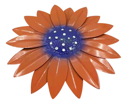 Decoración festiva de flores de metal en L para ambientes interiores, color naranja