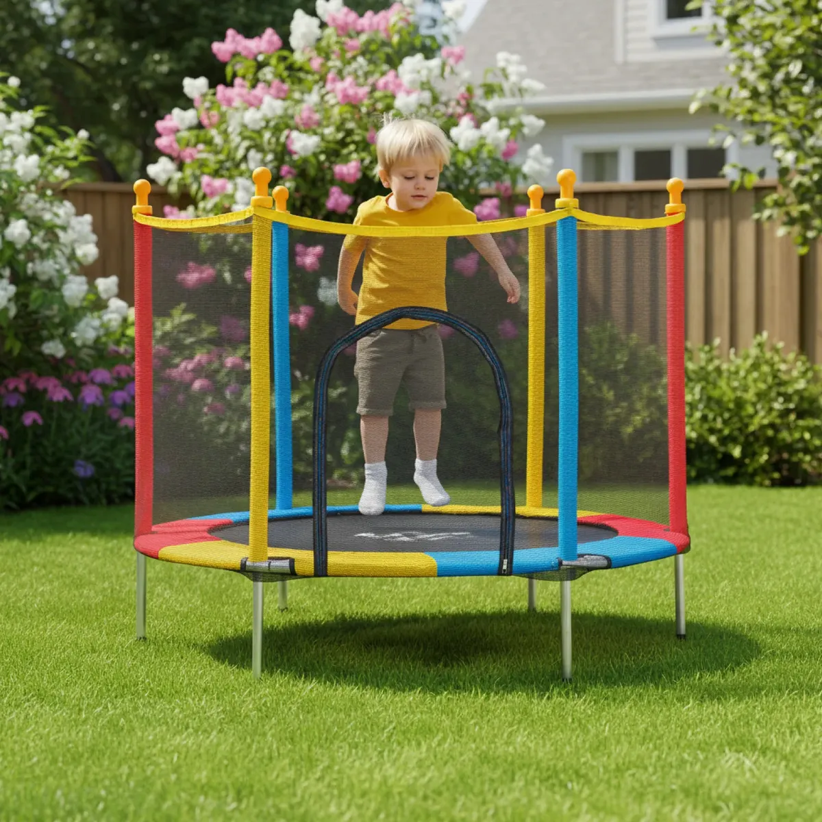 Cama Elástica Trampolim JustFun de 1,40 m para Crianças Colorida JustFun Brinquedos