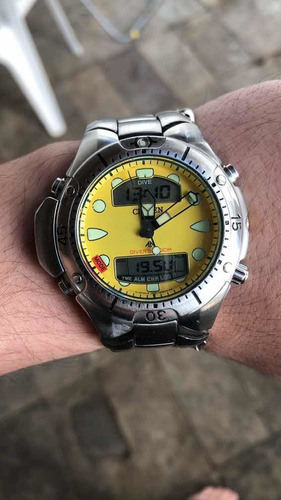 Relógio Citizen Aqualand Jp1060-52x Amarelo
