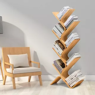 Na 8-tier Bamboo Tree Modern Bookshelf, Creative Curved Stan