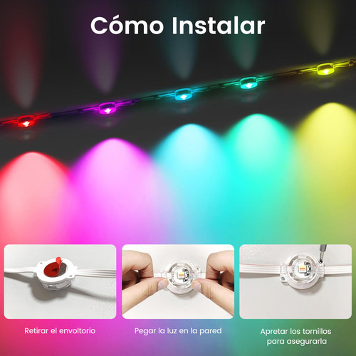 Luz Decorativa Rgb Para Alero 18m 30 Perlas De Lámpara Ip67