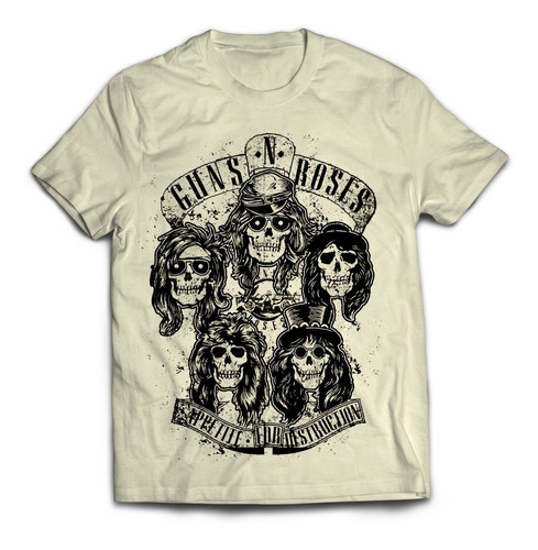 Imagen 1 de 2 de Camiseta Guns And Roses 5 Skulls #w Rock Activity