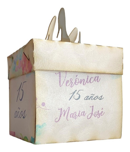 24 Tarjetas Invitación 15 Años Caja Palo Rosa 2 Docenas 