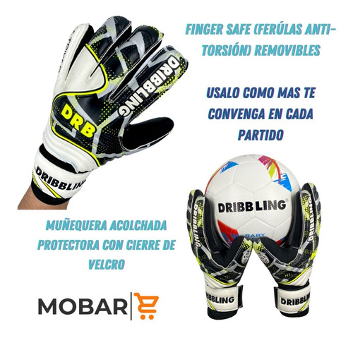 Imagen 3 de 10 de Guantes Arquero Portero Con Ferulas Drb Striker Latex Aleman