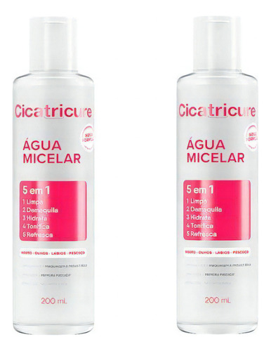 Agua Micelar Cicatricure 5 Em 1 200ml - Kit C/2un