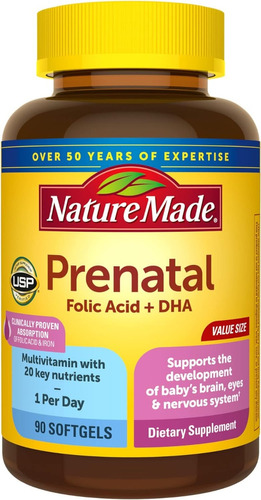 Suplemento Prenatal Con Dha Nature Made 90 Softgel