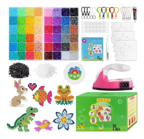 25000 Pzas Mini Hama Beads, 48colores, Hamabeats Con Plancha