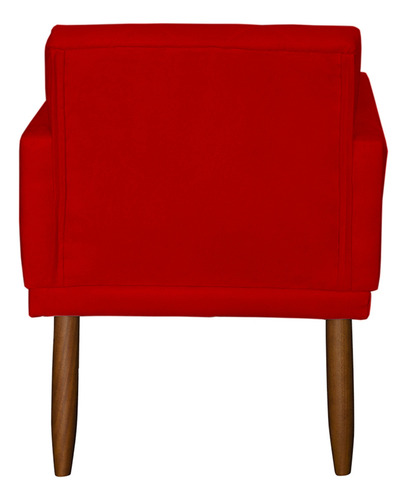 Kit 2 Poltronas Decorativas Reforçadas Com Base Para Sala Cor Vermelho Desenho Do Tecido Suede Liso