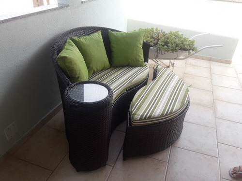 Sofá Chaise Dubai 1.60 Cm Fibra Sintética Vime Varanda