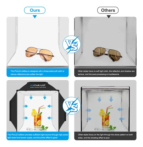 Carpa Fotográfica Puluz De 40 Cm Con Pequeños Fondos Para Co