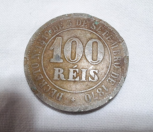 Moeda 100 Réis 1885 Brasil Com Defeito (Usado)