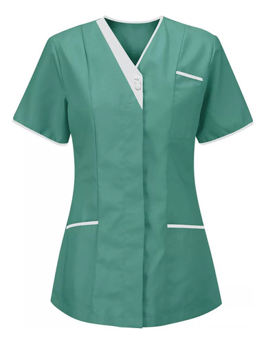Wu Uniforme Enfermera Clinic Carer For Mujer Con Bolsillo