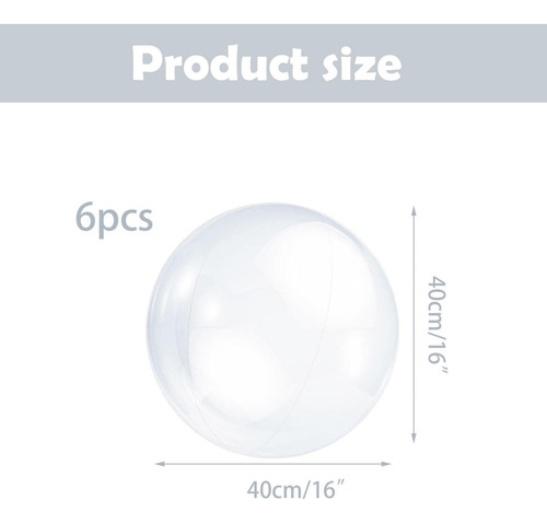 6 Piezas Pelota Transparente Inflable Pelotas