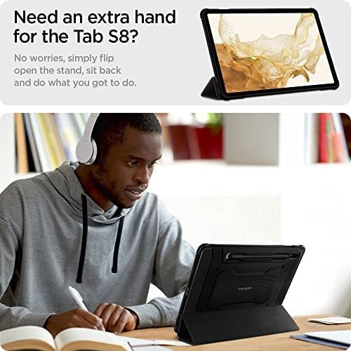 Imagen 5 de 7 de Funda Spigen Rugged Armor Pro Para Galaxy Tab S7/s8 - Negro