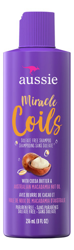 Aussie Miracle Coils Champú, Sin Sulfato, 8 Fl Oz