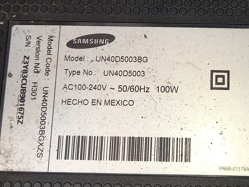 Televisor Samsung Un40d5003bg Trizado Desarme Venta X Piezas