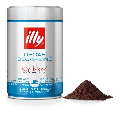 Imagen 2 de 4 de Cafe Illy, Descafeinado, Blend 100% Arábica, 250grs, Italia