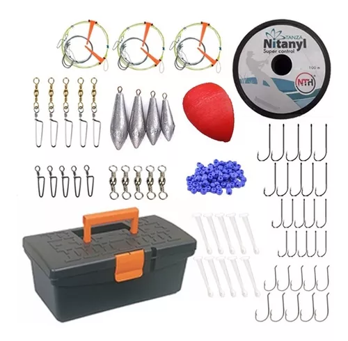 Kit Pesca Caja + 35 Articulos! Super Completa Armado Líneas