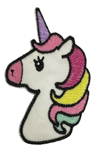 Parche Aplique Bordado P/pegar Unicornio Perfil