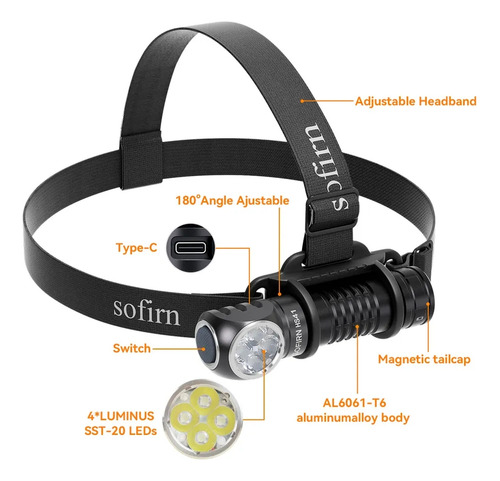 Linterna De Cabeza O Casco Hs41 Sofirn 4000 Lumen 325 Mtrs