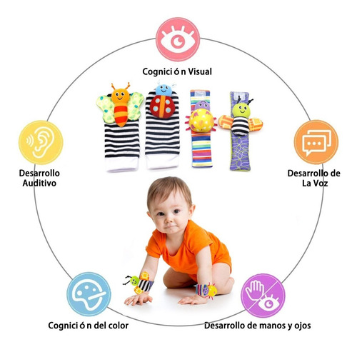 Sonajas Para Bebe Calcetines Juguete Estimulación Temprana