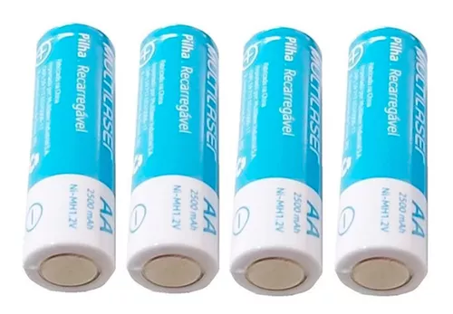 Pilhas Recarregáveis Aa Multilaser 2500mah 4 Unidades Cb052