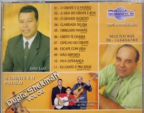 Dupla Shekinah O Crente E O Patrão Cd Original Lacrado