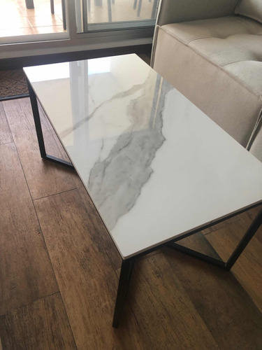 Mesa De Centro Porcelanatico Calacatta 90 X 50 X 45 De Alto