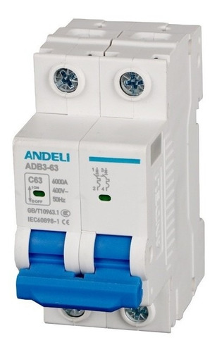 Imagen 1 de 2 de Breaker De Control 2p 25a Adb3-63 Andeli Con02457
