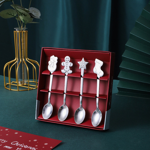 Juego De Cucharas De Café Para Tarta De Postre De Acero Inox