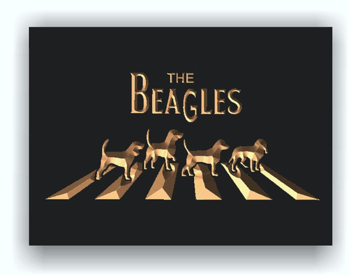Quadro Entalhado Em Madeira - The Beagles - Beagle Cachorro