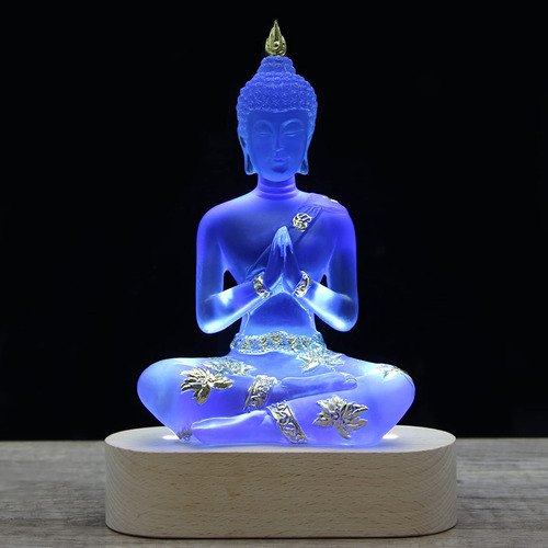 Vimtrysd Estatua Buda Base Luz Led Figura Sentada 7  Para