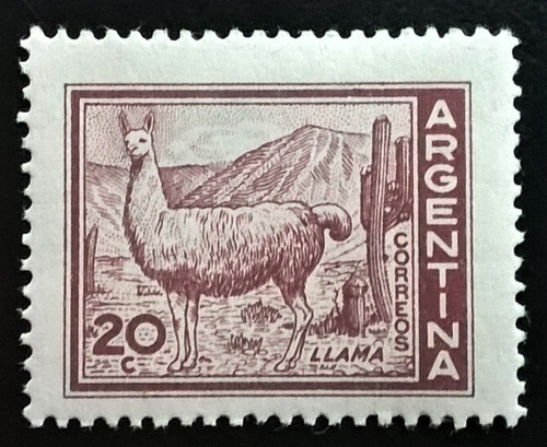 Argentina Fauna, Sello Gj 1124 Llama Error Punto Mint L13854