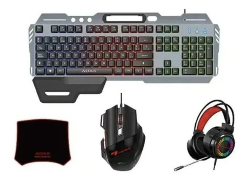 Kit Gamer Teclado Cool Game 4 Piece Set Aoas