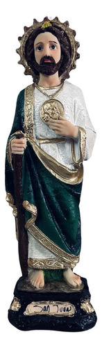 San Judas Tadeo Figura Religiosa De Resina 38.5cm Decoración