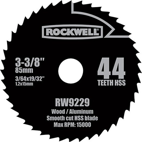 Rockwell Rw9229 Versacut 3-3 / 8 Pulgadas 44t Hss Circular H