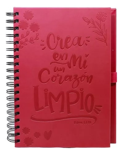 Libreta Cuaderno Cristiano Tapa Dura Con 100 Hojas/ Fucsia