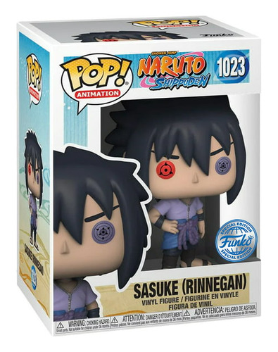 Naruto Shippuden Exclusivo Sasuke Rinnegan Figura Funko Pop 