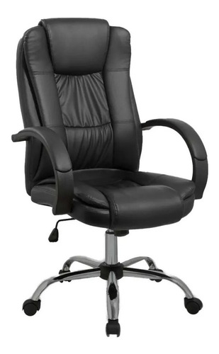 Silla De Escritorio Sillon Oficina Gerencial Negra Tapizado