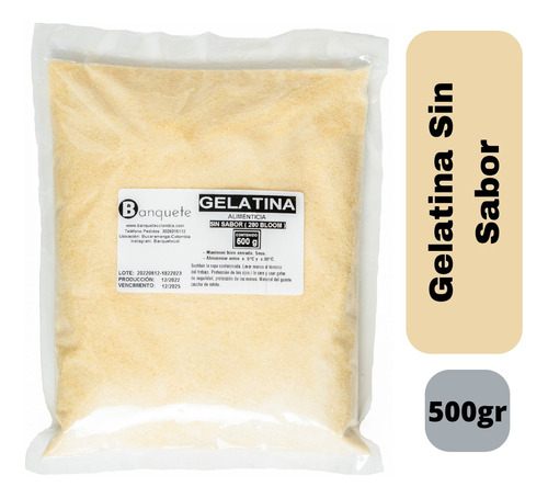 Gelatina Sin Sabor 500gr Bloom