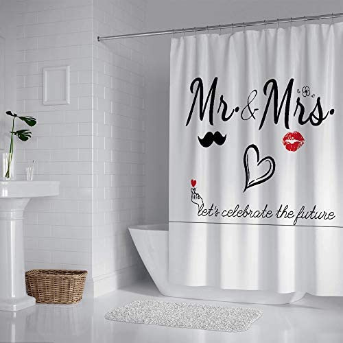 V Cortina De Ducha Mr Mrs Para Parejas Amantes, Boda, Baño