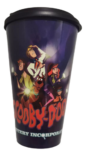 Vaso Con Tapa Scooby Doo 500cc Licencia Oficial Warner Bros Violeta Oscuro