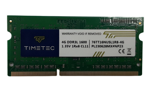 Memoria De 4gb Ddr3 1600mhz De Bajo Voltaje Para Portátiles